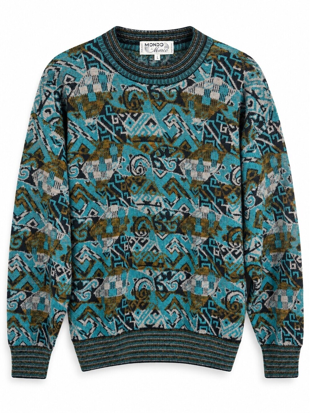 Vintage Mondo di Marco Wool Mohair Abstract Sweater Italy Men’s L 90s